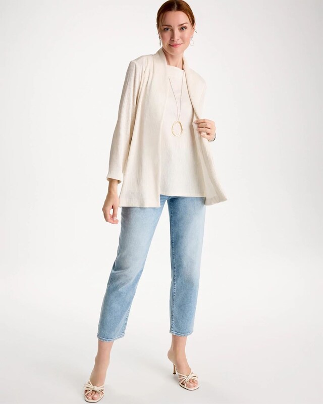 Travelers Pleated Chiffon Cardigan - image 2